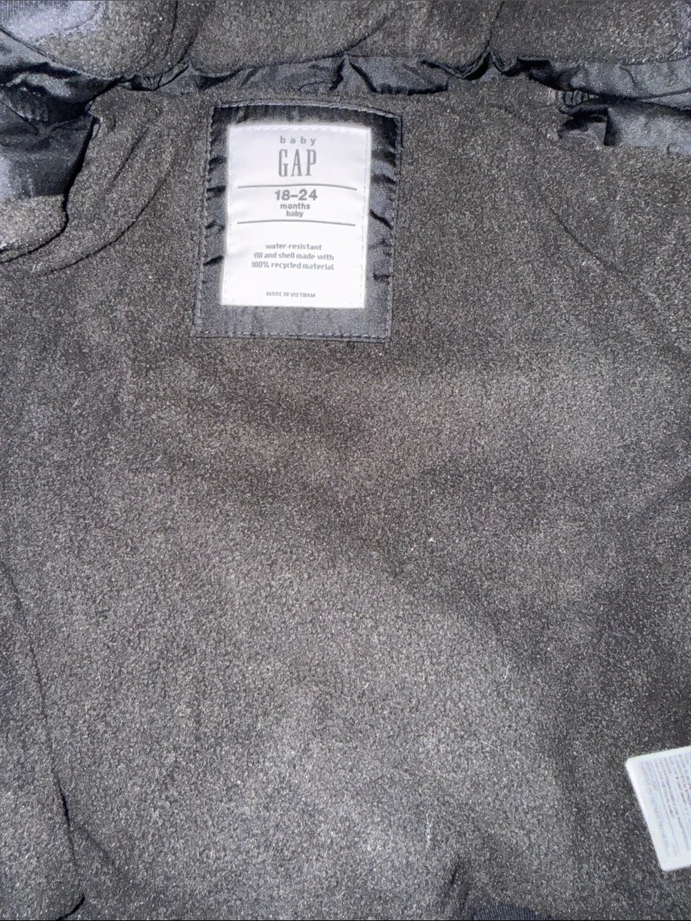 GAP Two-Tone Hooded Puffer Jacket - Black & Cream